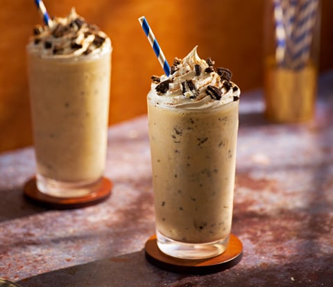 Pumpkin Spice Milkshake made with OREO Cookie Pieces