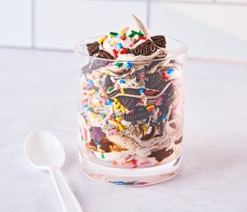 Birthday Celebration Mix-In made with OREO Crunch Variegate